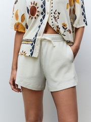 Ecru Textured Waffle Summer Shorts - Image 3 of 13