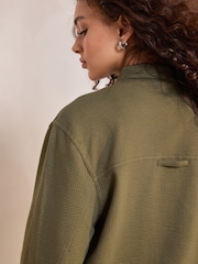 Kaki camouflage - Seer Sucker Button Through Lightweight Jacket - Image 5 of 5