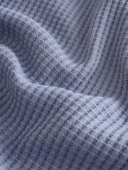 Blue Soft Touch Waffle Textured Wide Leg Trousers - Image 7 of 8
