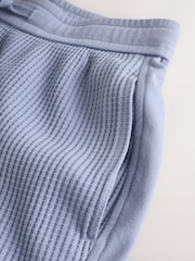 Blue Soft Touch Waffle Textured Wide Leg Trousers - Image 8 of 8