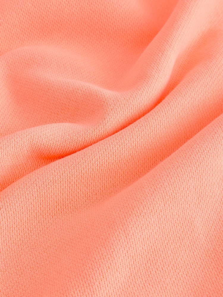 Fluoriserend oranje - Raw Hem Detail Washed 100% Cotton Crew Neck Sweatshirt - Image 8 of 10