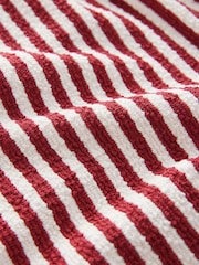 Burg/White Textured Striped Summer Beach Shorts - Image 7 of 7