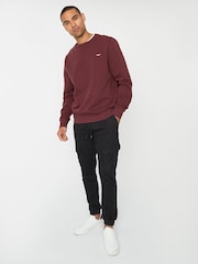 Черный - Хлопковые брюки с карманами-карго Blend манжетами Threadbare - Image 3 of 4