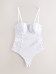 Lipsy White Geo Lace Tummy Control Shaping Bodies - Image 6 of 6
