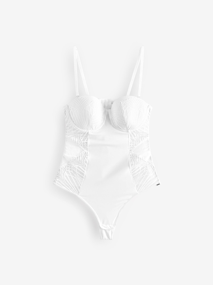 Lipsy White Geo Lace Tummy Control Shaping Body - Image 6 of 6 Lipsy White Geo Lace Tummy Control Shaping Body - Image 6 of 6