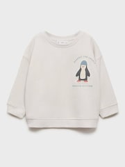 Mango Cream Printed Picture Sweatshirt - Image 1 of 3