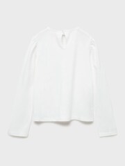 Mango Cream Babydoll Neck 100% Cotton T-Shirt - Image 2 of 6