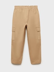 Mango Cream Pleated Cargo Trousers - Image 2 of 3