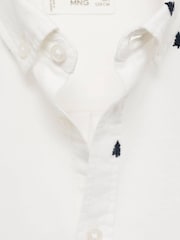 Mango Cream 100% Cotton Embroidered Detail Shirt - Image 3 of 3