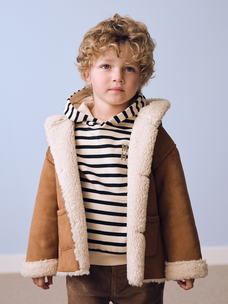 Mango Black/Cream Striped Print Sweatshirt - Image 2 of 5 Mango Black/Cream Striped Print Sweatshirt - Image 2 of 5