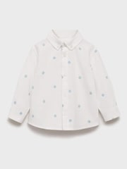 Mango Cream 100% Cotton Snoflake Embroided Shirt - Image 1 of 3