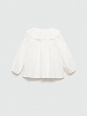 Mango White Embroidered Details 100% Cotton Blouse - Image 4 of 6