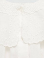 Mango White Embroidered Details 100% Cotton Blouse - Image 6 of 6