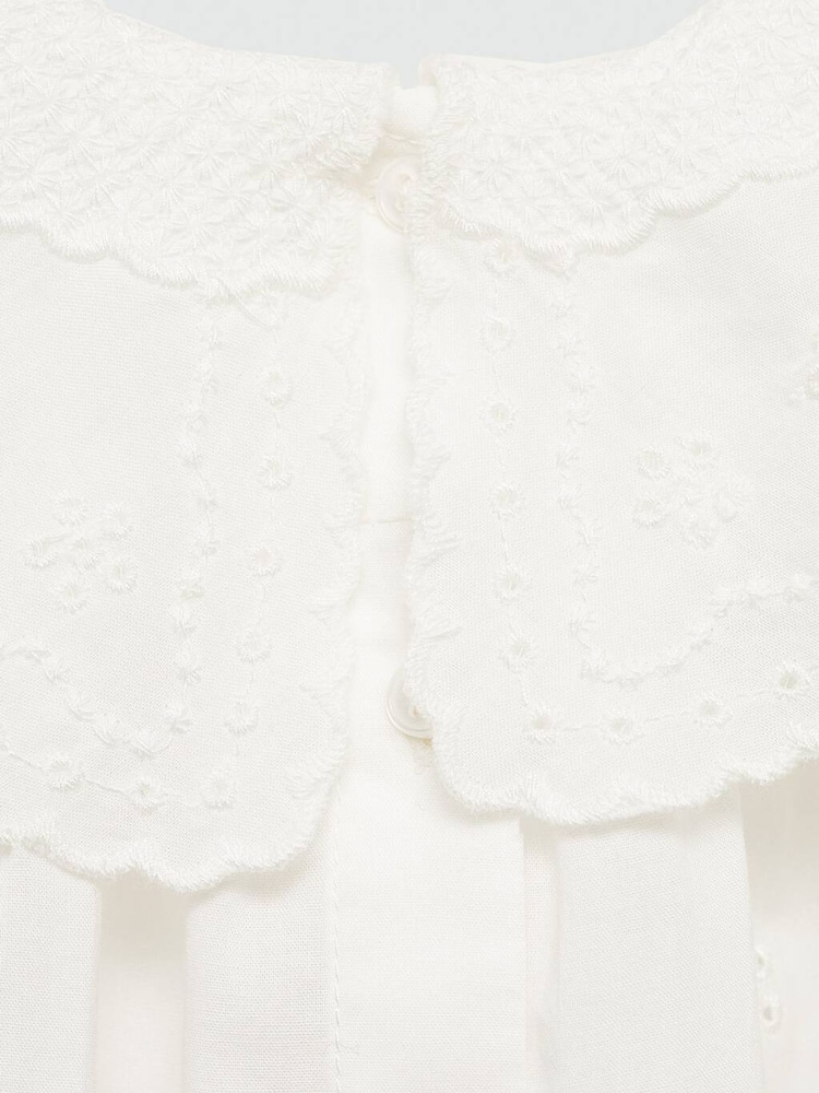 Mango White Embroidered Details 100% Cotton Blouse - Image 6 of 6