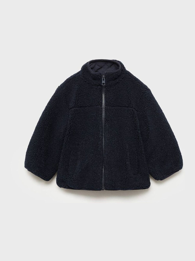 Mango Blue Shearling-Effect Jacket - Image 1 of 3