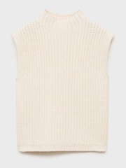Mango Cream Knitted High Neck Vest - Image 2 of 4
