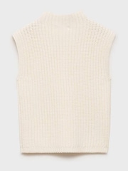 Mango Cream Knitted High Neck Vest - Image 3 of 4