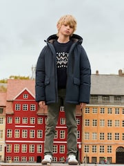 Mango Blue Hood Quilted Coat - Image 1 of 6
