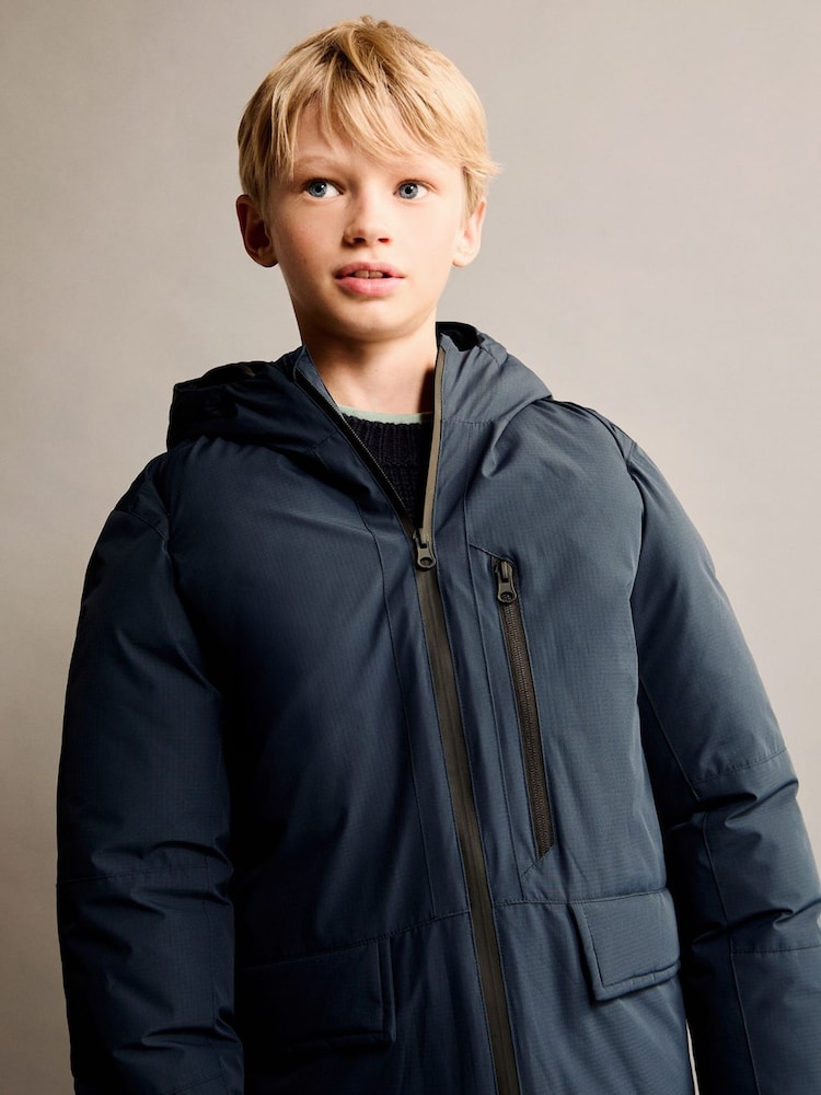 Mango Blue Hood Quilted Coat - Image 2 of 6
