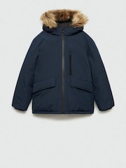 Mango Blue Hood Quilted Coat - Image 4 of 6
