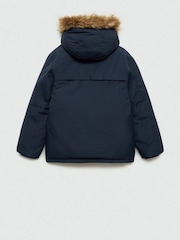 Mango Blue Hood Quilted Coat - Image 5 of 6