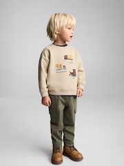 Mango Brown 100% Cotton Truck Printed Sweatshirt - Image 1 of 7