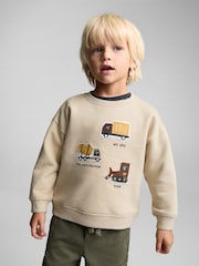Mango Brown 100% Cotton Truck Printed Sweatshirt - Image 2 of 7