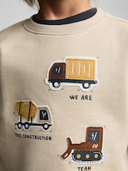 Mango Brown 100% Cotton Truck Printed Sweatshirt - Image 3 of 7