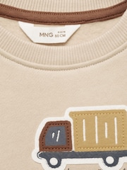 Mango Brown 100% Cotton Truck Printed Sweatshirt - Image 7 of 7