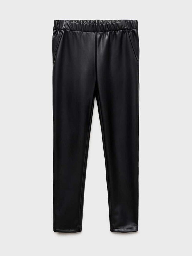 Mango Black Faux Leather Leggings - Image 1 of 3