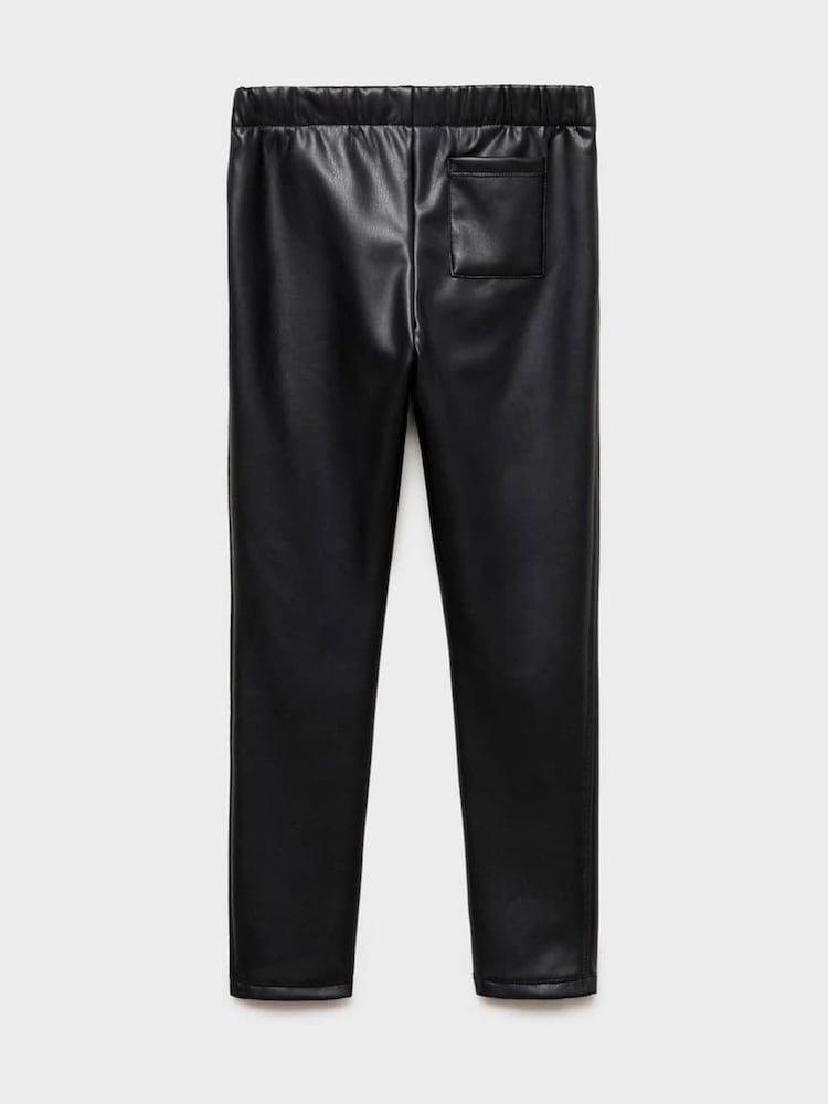 Mango Black Faux Leather Leggings - Image 2 of 3