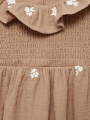Mango Brown Embroidered 100% Cotton Blouse - Image 4 of 4