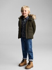 Mango Khaki Green Fleece-Lined Quilted Anorak - Image 1 of 5
