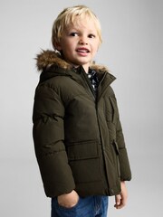 Mango Khaki Green Fleece-Lined Quilted Anorak - Image 2 of 5
