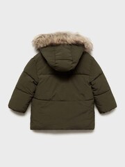 Mango Khaki Green Fleece-Lined Quilted Anorak - Image 5 of 5
