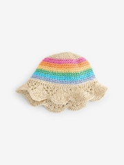 Little Bird by Jools Oliver Multi Rainbow Straw Hat - Image 4 of 6
