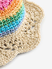 Little Bird by Jools Oliver Multi Rainbow Straw Hat - Image 5 of 6