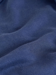 Washed Indigo Blue Boyfriend Oversized Varsity Style Jersey Longline Cardigan - Image 6 of 7