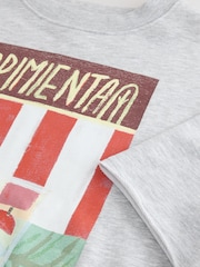 Grey Hand Painted Pimienta Cocktaill Graphic Print Short Sleeve Boxy Heavyweight T-Shirt - Image 6 of 6