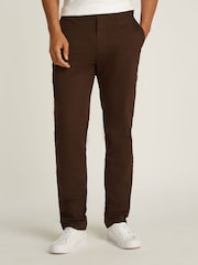 Tommy Hilfiger Brown Denton Pima Cotton Chino Trousers - Image 1 of 5