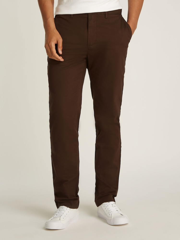 Tommy Hilfiger Brown Denton Pima Cotton Chino Trousers - Image 1 of 5