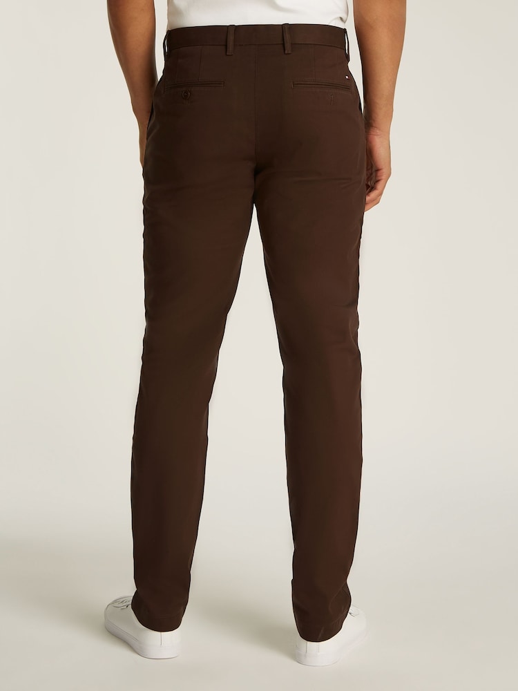 Tommy Hilfiger Brown Denton Pima Cotton Chino Trousers - Image 2 of 5