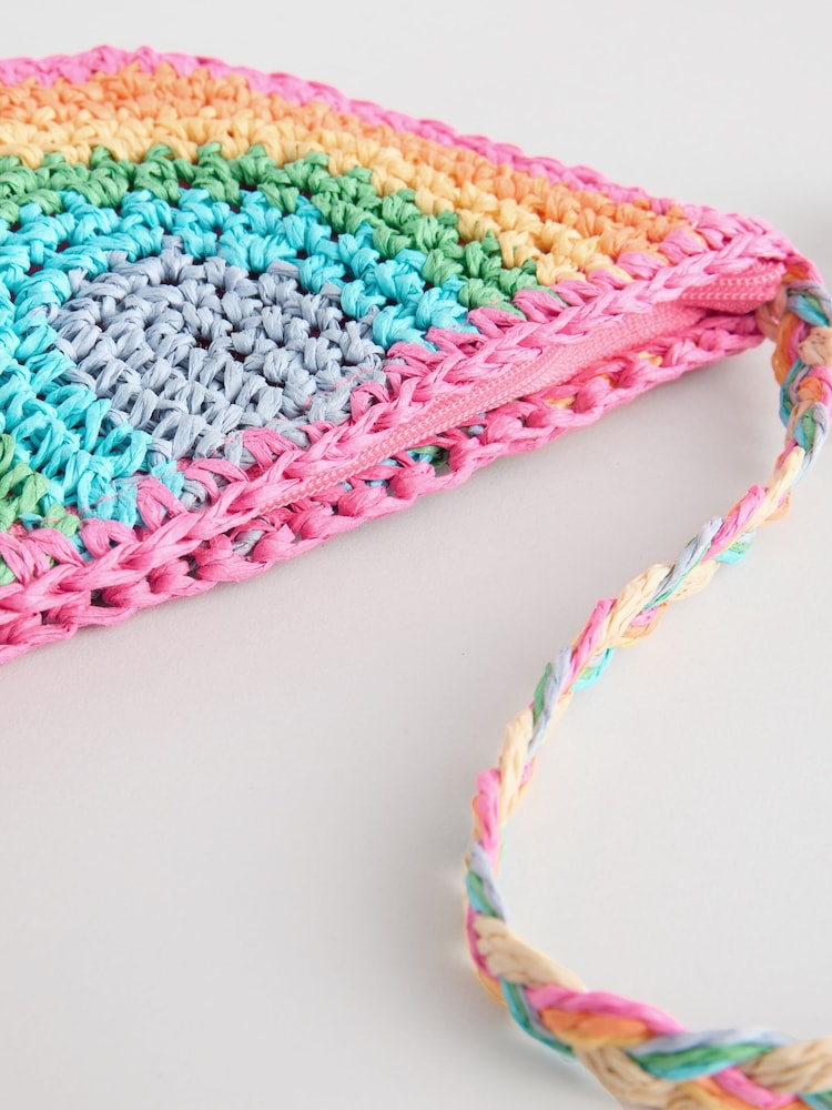 Little Bird by Jools Oliver Multi Rainbow Straw Bag - Image 5 of 5