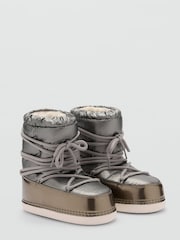 Mango Grey Metallic Snow Boots - Image 2 of 3