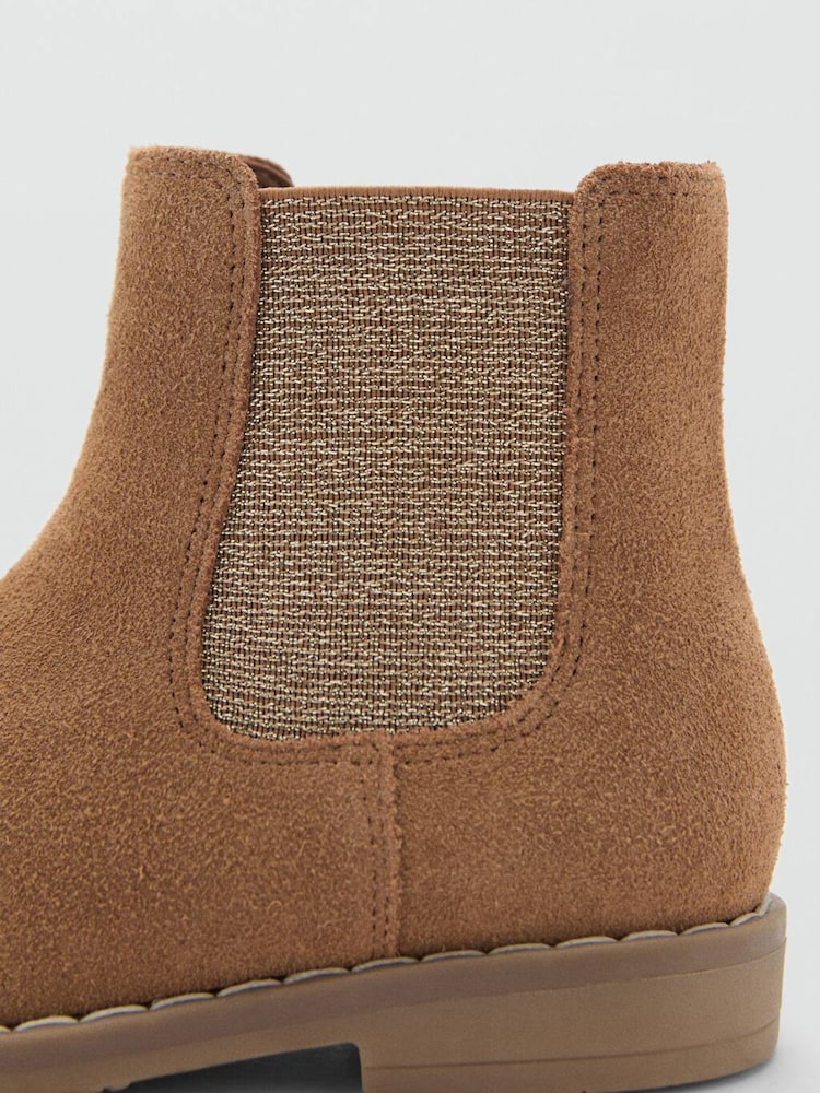 Mango Brown Flat Leather Ankle Boots - Image 3 of 3 Mango Brown Flat Leather Ankle Boots - Image 3 of 3