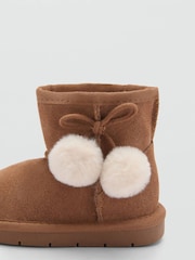 Mango Cream Low-Cut Leather Boots - Image 3 of 3