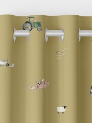 Sophie Allport Mustard Yellow On the Farm Made to Measure 100% Cotton Curtains - Image 5 of 9