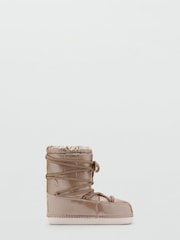 Mango Gold Metallic Snow Boots - Image 1 of 3