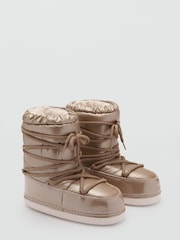 Mango Gold Metallic Snow Boots - Image 2 of 3