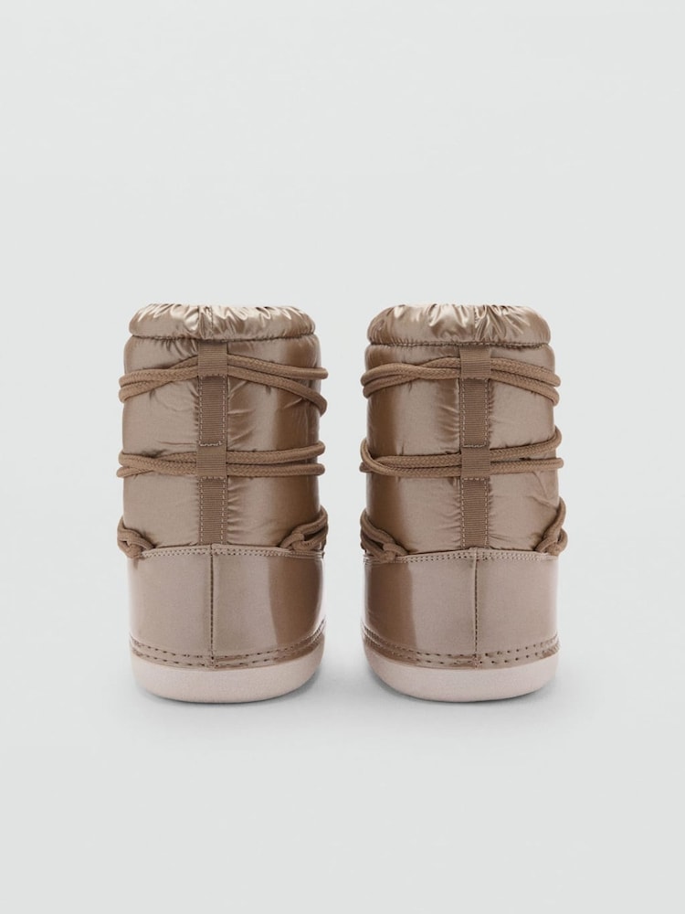 Mango Gold Metallic Snow Boots - Image 3 of 3 Mango Gold Metallic Snow Boots - Image 3 of 3